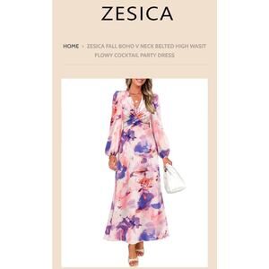 #70 MSRP $72 NWT ZESICA V-NECK BELTED HIGH WAIST FLOWY MIDI/MAXI ♡ SIZE SMALL ♡